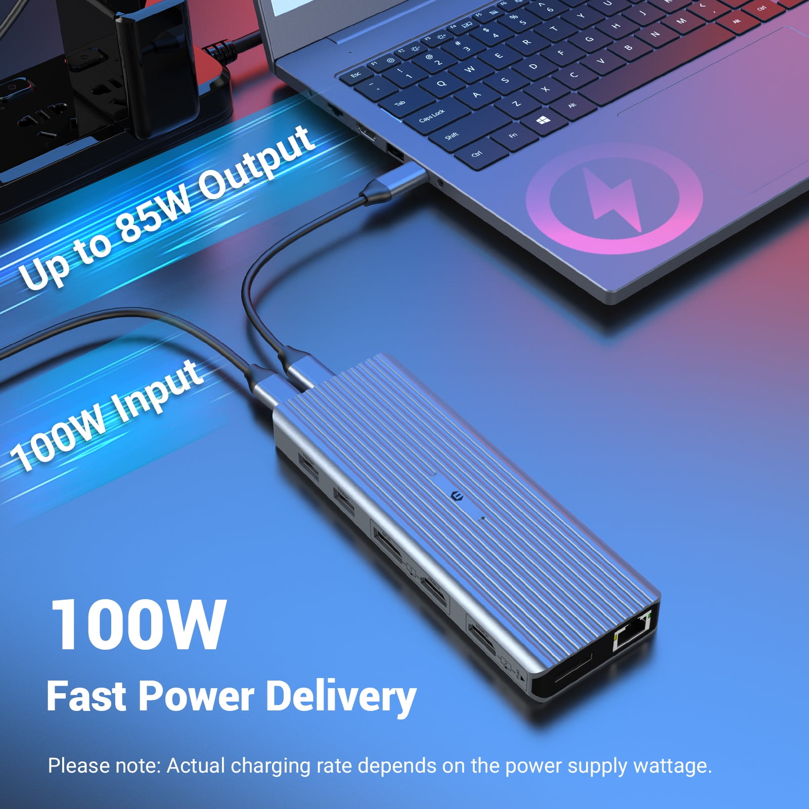 Universal Laptop Docking Station for M1/M2 MacBook Pro/Air, 11-in-1 3xUSB 3.1 10 Gbit/s Triple Display Docking Station (2 4K HDMI, 2 DP, 100W PD, Ethernet, Audio) Type-A/Type-C Docks