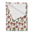 thumbnail image 2 of Floral Soft Flannel Fleece Throw Blanket, Happy Arrangement of Colorful Cartoon Flower, Cozy Plush for Indoor and Outdoor Use, 70" x 90", White Multicolor, by Ambesonne, 2 of 5
