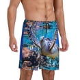 thumbnail image 2 of Wukai Sea Turtle Swims Men’s Short Pajama Pants With Pockets Soft Sleep Pj Shorts for Men-X-Large, 2 of 4