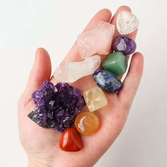 EOEMY Natural Quartz Crystal Tumbled Stone Amethyst Cluster Druzy Geode Energy W/ Box