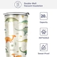 thumbnail image 4 of SKYSONIC Dinosaur Tumbler Stainless Steel Double Wall Vacuum Reusable Insulated Mug with Straw and Built-in Coaste for Cold and Hot Beverages, 20oz, 4 of 7