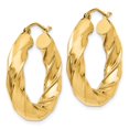 thumbnail image 2 of Auriga Fine Jewelry 14K Yellow Gold 5.0mm Twisted Hoop Earrings for Women (L-17mm, W-5mm), 2 of 4