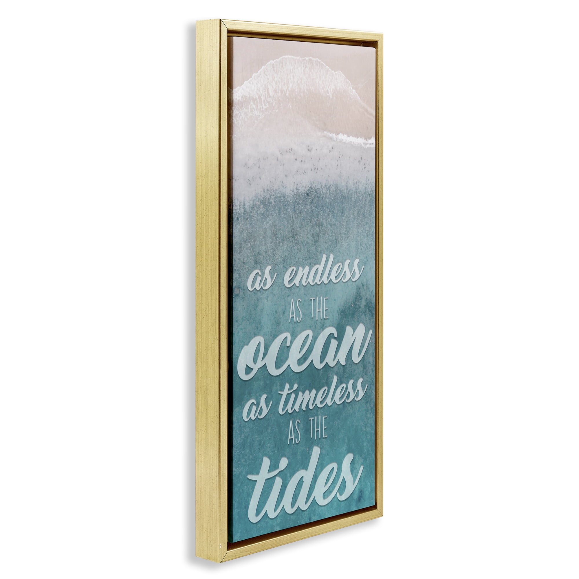 Stupell Industries Endless Ocean Timeless Tides Gold Framed Floater Canvas Wall Art, design by Marcus Prime