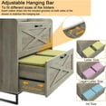 thumbnail image 5 of Lateral File Cabinet with Charging Station for Letter/Legal/A4 Size Hanging Files, Large Wood File Storage Cabinets Printer Stand for Home Office, 5 of 13