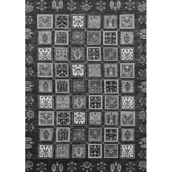 Ahgly Company Indoor Rectangle Abstract Gray Modern Area Rugs, 2' x 5'
