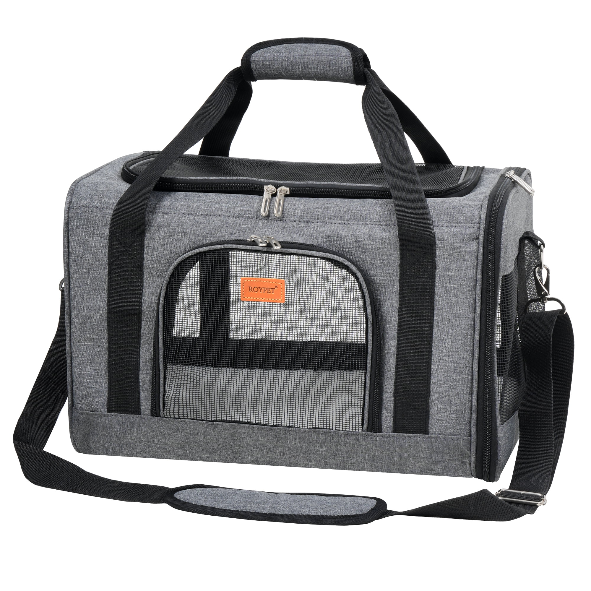 Roypet Airline Approved Soft-Sided Pet Carrier, Gray photo 1