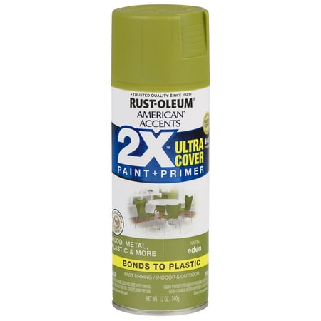 American Accents Paint - Rust-Oleum American Accents Ultra Cover 2X Satin Eden Spray Paint and Primer in 1, 12 oz