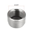thumbnail image 3 of Uxcell  Female Threaded Stainless Steel 304 Pipe Cap 2 Count 3/4 NPT, 3 of 6