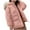 Pink, variant on Women's Warm Coats Fashion Color Blocked With Long Sleeves And Zippered Pockets Black Winter Clothing Coat Outerwear (XL)