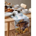 thumbnail image 6 of Ldtrchee Fall Cow Sunflower Table Runner 120 Inches, Thanksgiving Pumpkin Blue Sky Bed Runner Dresser Scarves Tabletop for Indoor Outdoor Parties/Ceremony/Banquet, 13"x 120", 6 of 8