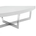 thumbnail image 5 of Pangea Home Oyster Gloss Lacquer & Polished Steel Metal Coffee Table in White, 5 of 5