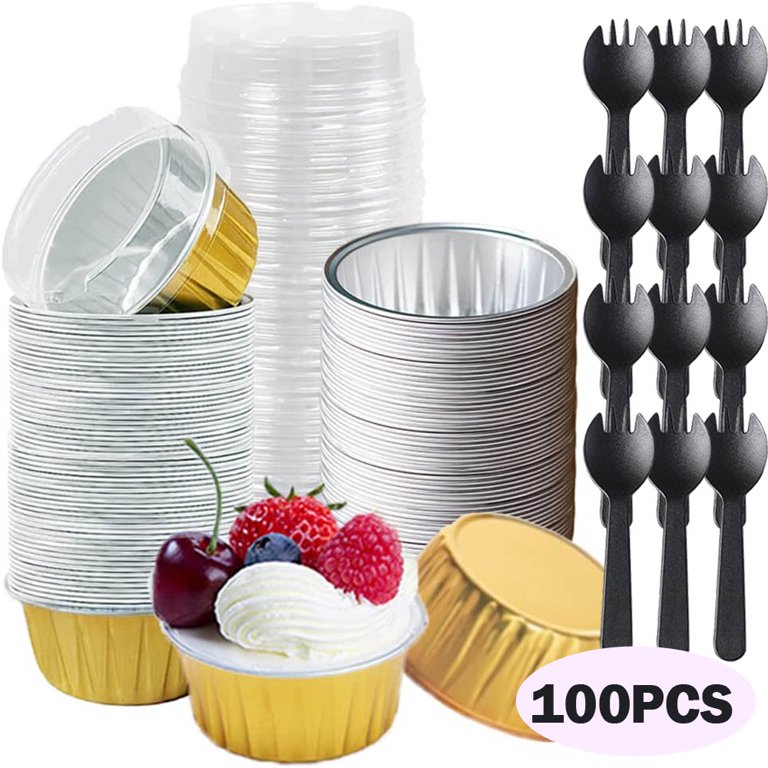 Cupcake Liners Muffin Liners, 100pcs Aluminum Foil Mini Baking Cups  Disposable Muffin Tin Cups Dessert Baking Cups Holders Cupcake Wrapper Cups  for