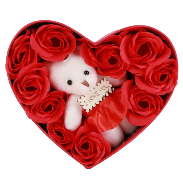 Flower, Flowers Gift Box, Valentine's Day Gift, Delicate Workmanship Never Wither Gift For Girls Women Friends Red