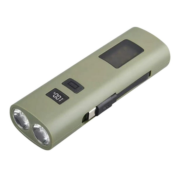 Linterna LED Luz de bicicleta Carga USB Pantalla de alimentación Mini luz de trabajo Beige
