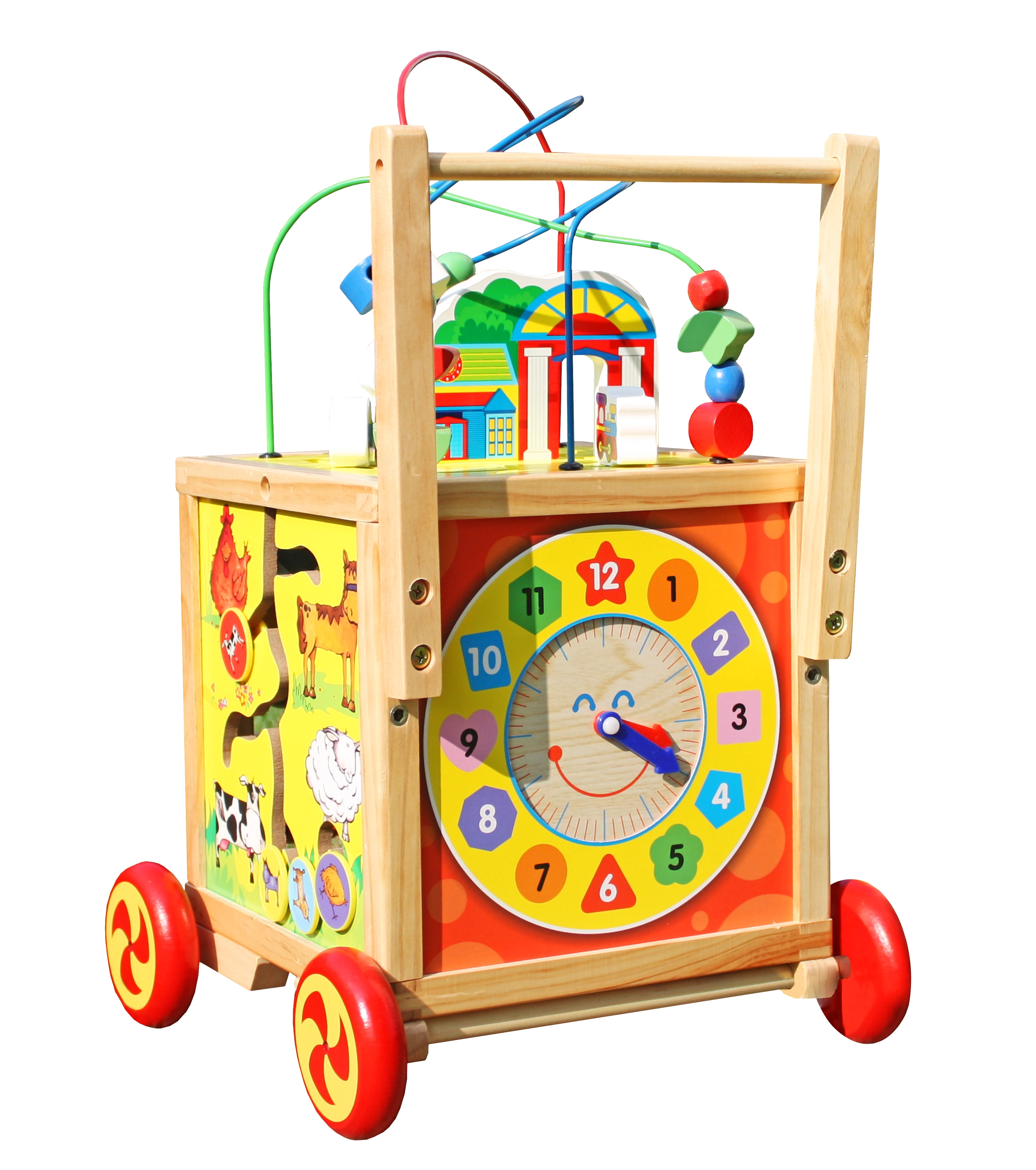 tiny wooden learning bead maze cube