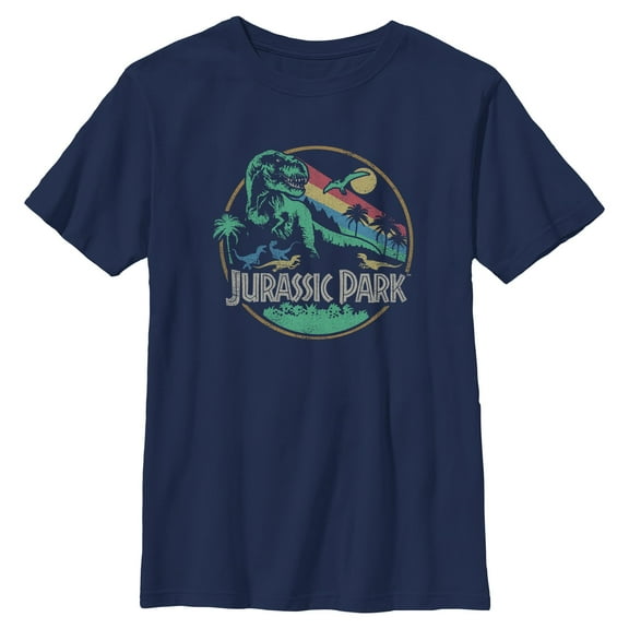Boys Jurassic World Retro Cartoon Dinosaurs T Shirt