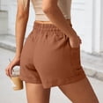 thumbnail image 4 of Womens Shorts Summer Casual Loose Elastic Waist Drawstring Comfy Lightweight Beach Shorts with Pockets, 4 of 7