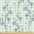 thumbnail image 2 of Ambesonne Botanical Fabric by the Yard Upholstery, Blossoming Flax Flowers, 5 Yards, Dark Sepia Lavender Blue, 2 of 5