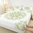 thumbnail image 3 of jejeloiu Green Medallion Floral Full Size Sheets,Boho Mandala Bed Sheets,Bohemian Aesthetic Sheet Sets For Kids,Super Cozy Room Decor,4 Pieces, 3 of 7