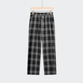 thumbnail image 2 of Mens Pants Casual Drawstring Men's Flannel Plaid Pajamas Pants Elastic Waist Loose Lounge Pj Bottoms Checkered Sleepwear With Pockets, 2 of 4
