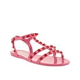 thumbnail image 2 of Valentino Women's Rockstud Ankle Strap Rubber Sandals in Two-Tone Pink, 2 of 3