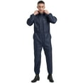 thumbnail image 4 of iiniim Men Long Sleeve Hooded Dustproof Mechanic Uniform Workshop Auto Workwear Work Jumpsuit Coverall A Navy Blue 3XL/185, 4 of 7