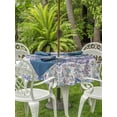 thumbnail image 2 of Blue Purple Boho Outdoor Tablecloth - 60 Inch Round Dining Table Cover, Vintage Abstract Art Floral Ethnic Tribe Waterproof Outdoor Table Cloth with Umbrella Hole & Zipper for Picnic/Patio/Party, 2 of 7