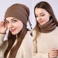 thumbnail image 4 of Fesfesfes USB Heated Knitted Hat And Neck Gaiter Set Winter Warm Heat Up Hat Dual Purpose Scarf Heating Circle Loop Scarf For Men And Women, 4 of 9