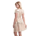 thumbnail image 4 of MSemis Women's Short Sleeve Sequins Cocktail Evening Party Bridesmaid A-line Dress, 4 of 7