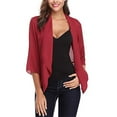 thumbnail image 5 of CALAFEBILA Women Shopping Front Open Cozy Print Chiffon Shrugs Short Cropped Cardigan 3/4 Sleeve Lightweight Sweater for Women 2025, 5 of 8