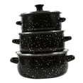 thumbnail image 4 of GROWTH TANK 3 Pieces Enamel Stockpot with Lid Slow Cooker for Restaurant Wedding Kitchen black, 4 of 9