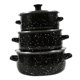 thumbnail image 4 of Olla esmaltada de 3 piezas con tapa, creativa, práctica, resistente al calor, para cocinar negro, 4 of 9