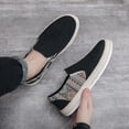 thumbnail image 4 of JDEFEG Mens Shoes Slip On Casual Wide Men's New Spring and Autumn Fisherman's Shoes Canvas Thick Soled Slip On Shoes Shoes for Men Casual Under 400 Black 44, 4 of 7