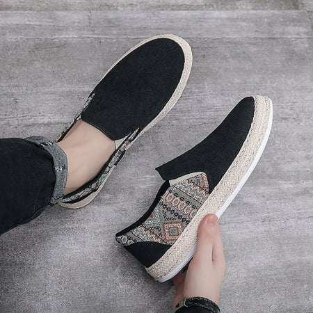 

Cathalem 2022 Men s New Spring And Autumn Fisherman s Shoes Canvas Thick Soled Slip On Shoes Men s Air 1 Low Casual Shoes in Black 10.5