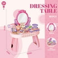 thumbnail image 3 of Pretend Play Girls Makeup Table Set, Toddler Girls Vanity Set Toy, Princess Toys for Little Girls Ages 3 4 5 6 7, 3 of 6