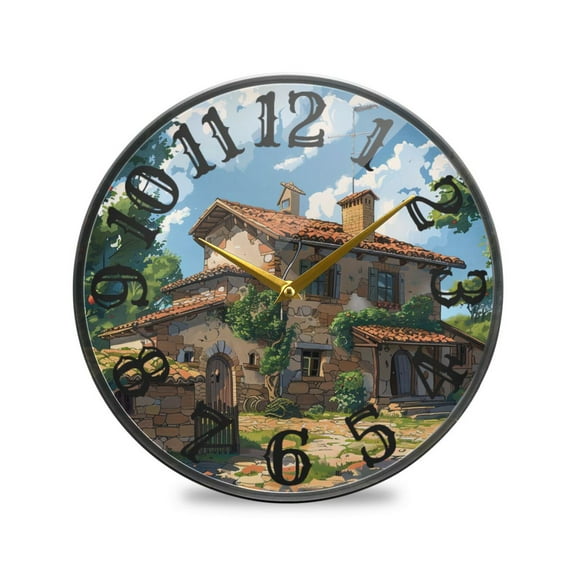 Farmhouse Wall Clock 10 Inch Silent Non Ticking Battery Operated Easy to Read for Kitchen Living Room
