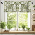 thumbnail image 2 of Sage Green Crystal Flower Valances for Windows, 42 x 12in, Irregular Texture Rod Pocket Kitchen Valance Curtain Light Filtering Window Treatments for Living Room Bedroom, 1 Panel, 2 of 7
