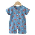 thumbnail image 2 of Gubotare Unisex Baby Clothes Baby Boy Girl Outfit Short Sleeve Jumpsuit Rompers Romper Clothes Size 12-18 Months (Sky Blue,12-18 Months), 2 of 4