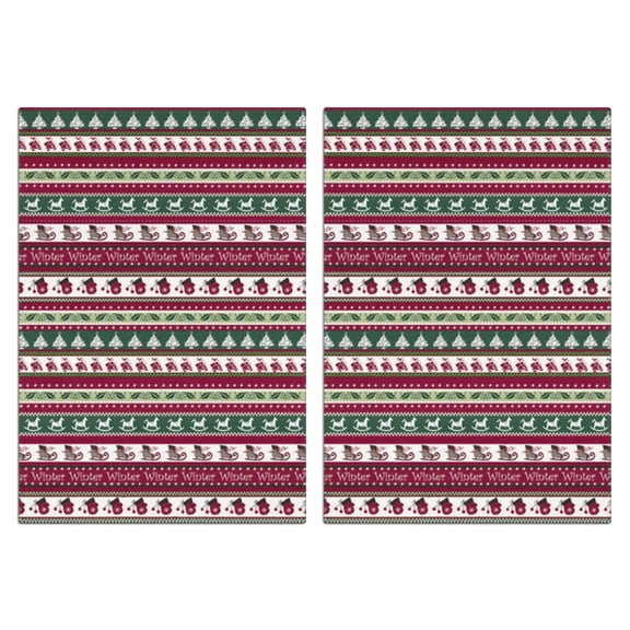 Christmas Kitchen Towels Set of 2-Tree & Plaid & Snowflakes Leaf Printed Tea Towels(18x26 inch)-Absorbent Cotton Home Decor for Christmas,Housewarming Gifts.