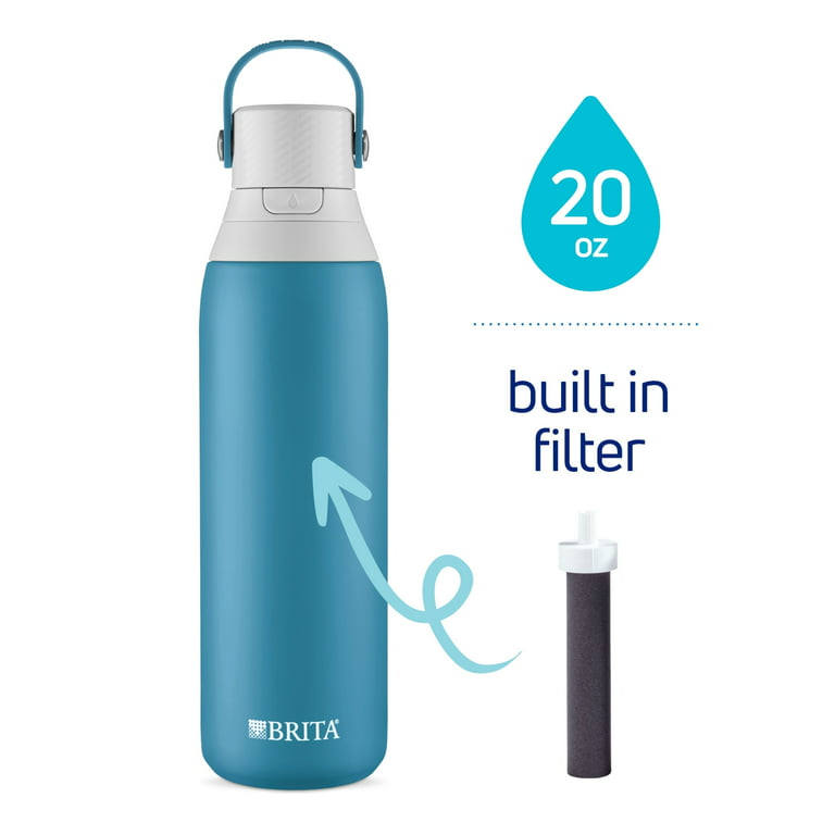Brita 20 Ounce Premium Filtering Water Bottle with Filter BPA Free -  Stainless Steel