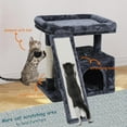 thumbnail image 2 of Small Cat Tree for Indoor Cats，Cat Tower with Scratching Post and Board，Cat House with Perch for Kitten,, 2 of 14