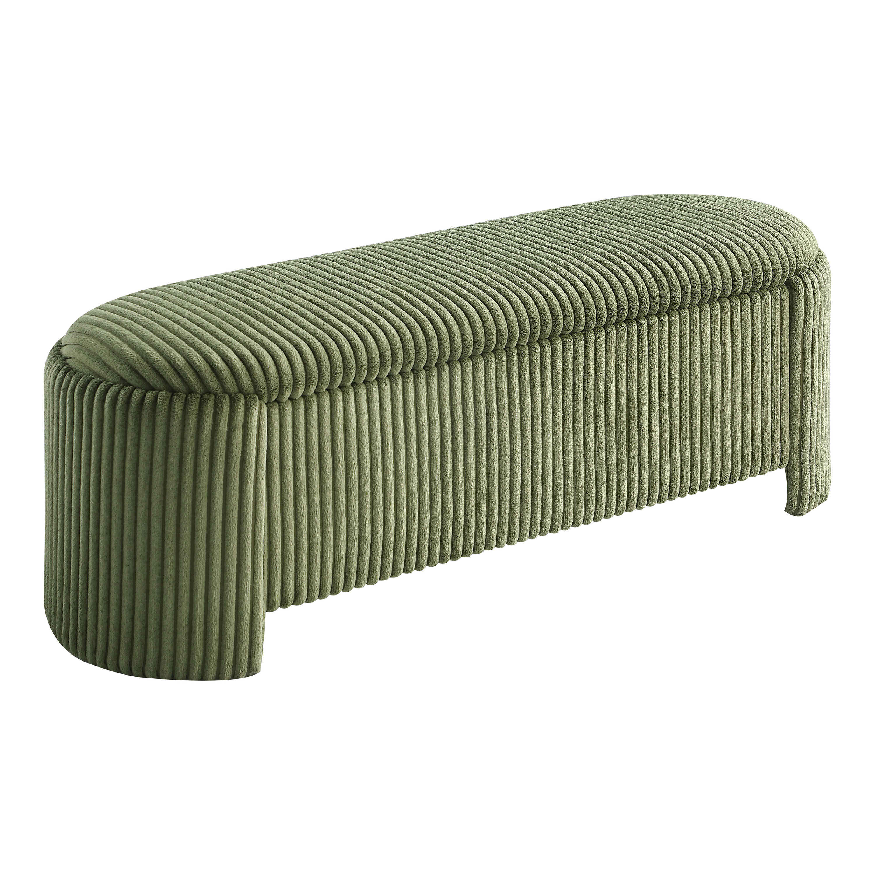 Furniture of America Ouria Chenille Fabric Modern Entryway Storage Bench, Green