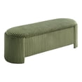 thumbnail image 2 of Furniture of America Ouria Chenille Fabric Modern Entryway Storage Bench, Green, 2 of 7