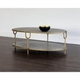thumbnail image 5 of Sunpan Arya 51" Contemporary Metal Coffee Table with Brass Iron Frame in Brass, 5 of 7