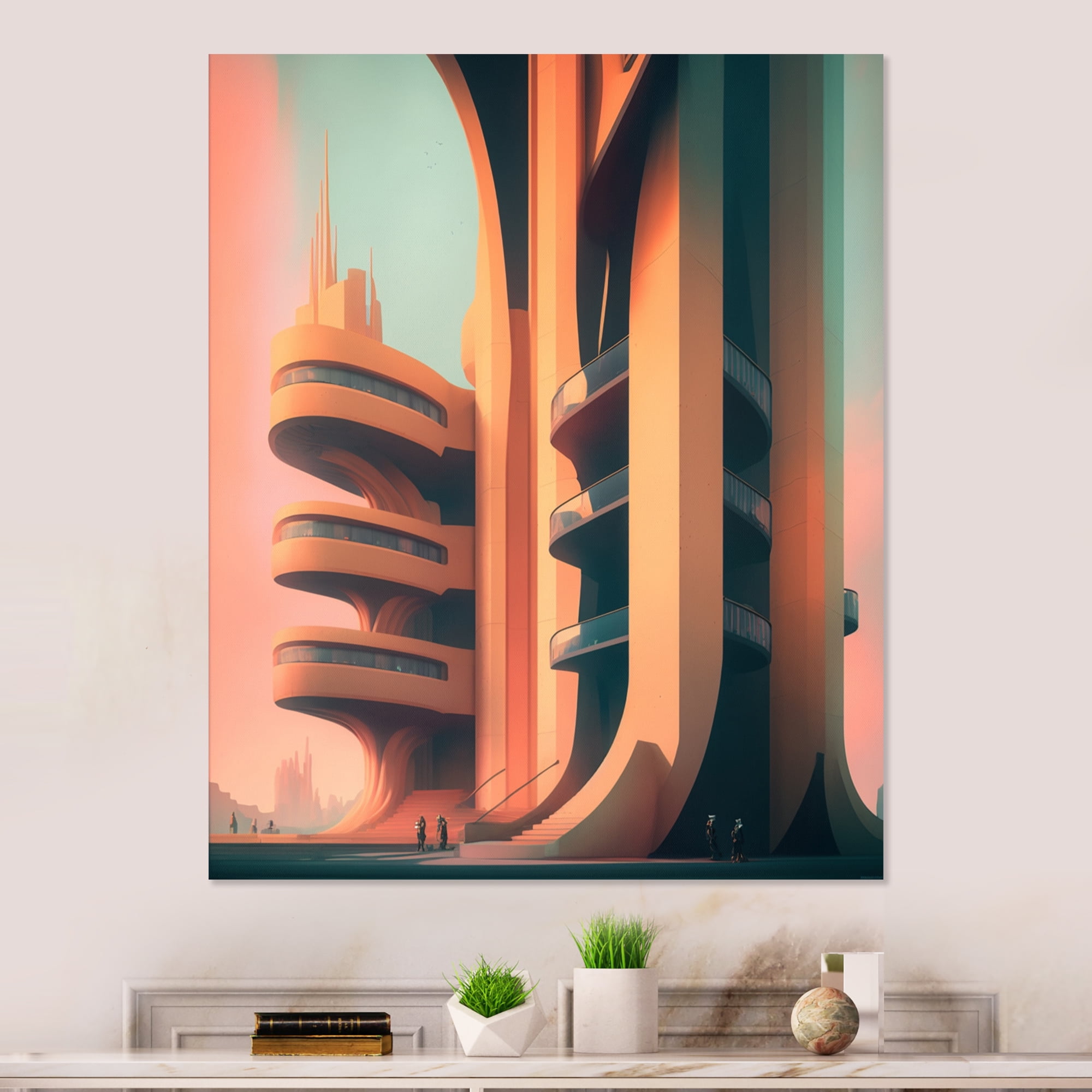 Designart Futuristic Architectural Building I Canvas Wall Art