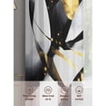 thumbnail image 6 of Modern Geometric Sheer Curtains 72 Inches Long 2 Panels Black and Gold Line Light Filtering Semi Sheer Window Curtains Drapes for Bedroom Living Room 52"x72", 6 of 7