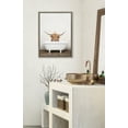 thumbnail image 3 of Kate and Laurel Sylvie Highland Cow and Duckling in Rustic Bath Framed Canvas Wall Art by Amy Peterson Art Studio, 18x24 Gray, Modern Fun Decorative Bathtub Wall Art for Home Décor, 3 of 6