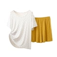 thumbnail image 2 of Ohufall Women Pajama Sets Polka Dol Short Sleeve Crew Neck Top Comfort Soft Summer Shorts Pajama Set, 2 of 4