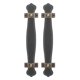 thumbnail image 1 of 2 Manijas de cuero sintético de aleación de zinc PU estilo vintage para puertas, cajones y armarios (Negro), 1 of 8