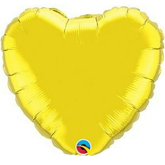 18 inch Qualatex Heart - Citrine Yellow Foil Mylar Balloon - Party Supplies Decorations